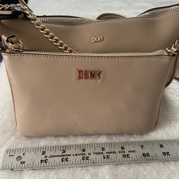 2 DKNY Bags LAINE Demi Nude Crossbody Bag And Wristlet Designer Set Duo NEW $178 - Picture 11 of 12